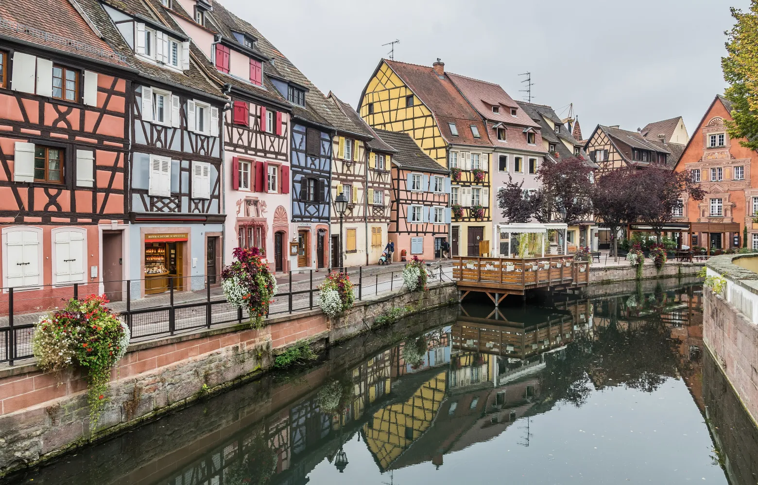 Fachwerkhäuser an der Petite Venise in Colmar